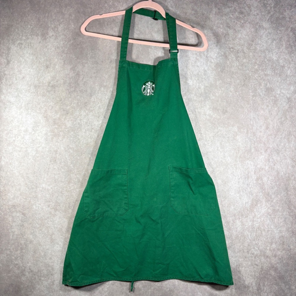 Starbucks Apron Unisex OS Green Barista Uniform Siren Logo Pockets Work Cosplay